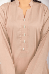 Beige Lawn Cotton Solid 2PC